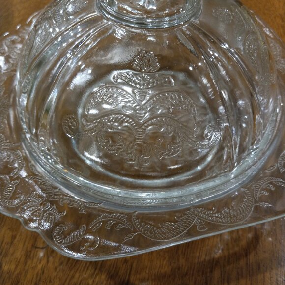 Vintage Federal Glass Indiana Glass Madrid Clear Domed Covered Butter Dish - Picture 11 of 13